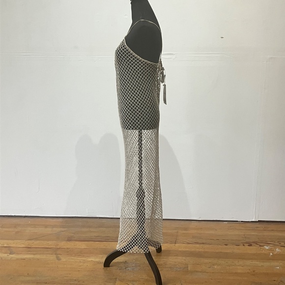 Zara tan mesh/net dress with metallic threading - Picture 4 of 7